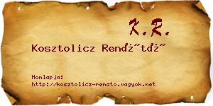 Kosztolicz Renátó névjegykártya