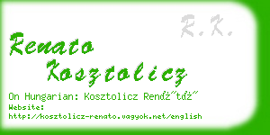 renato kosztolicz business card